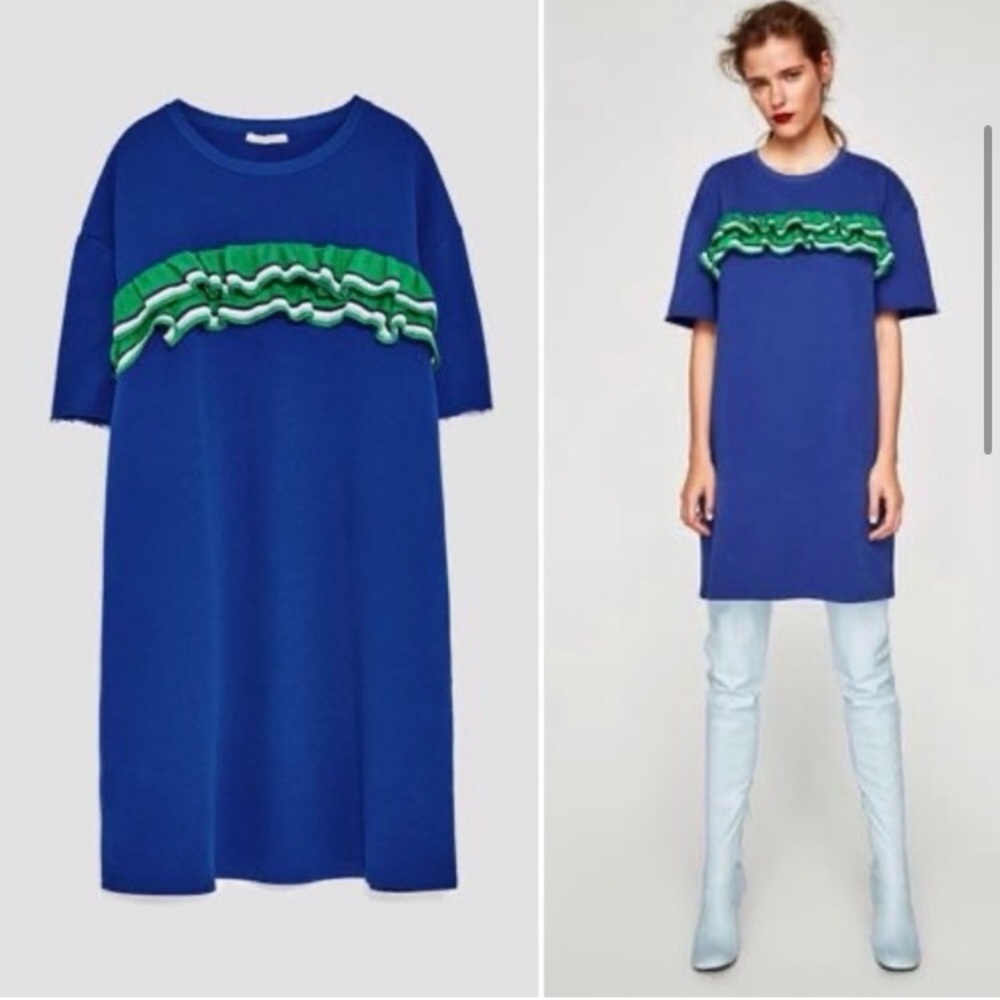 ZARA Blue Shirt Dress